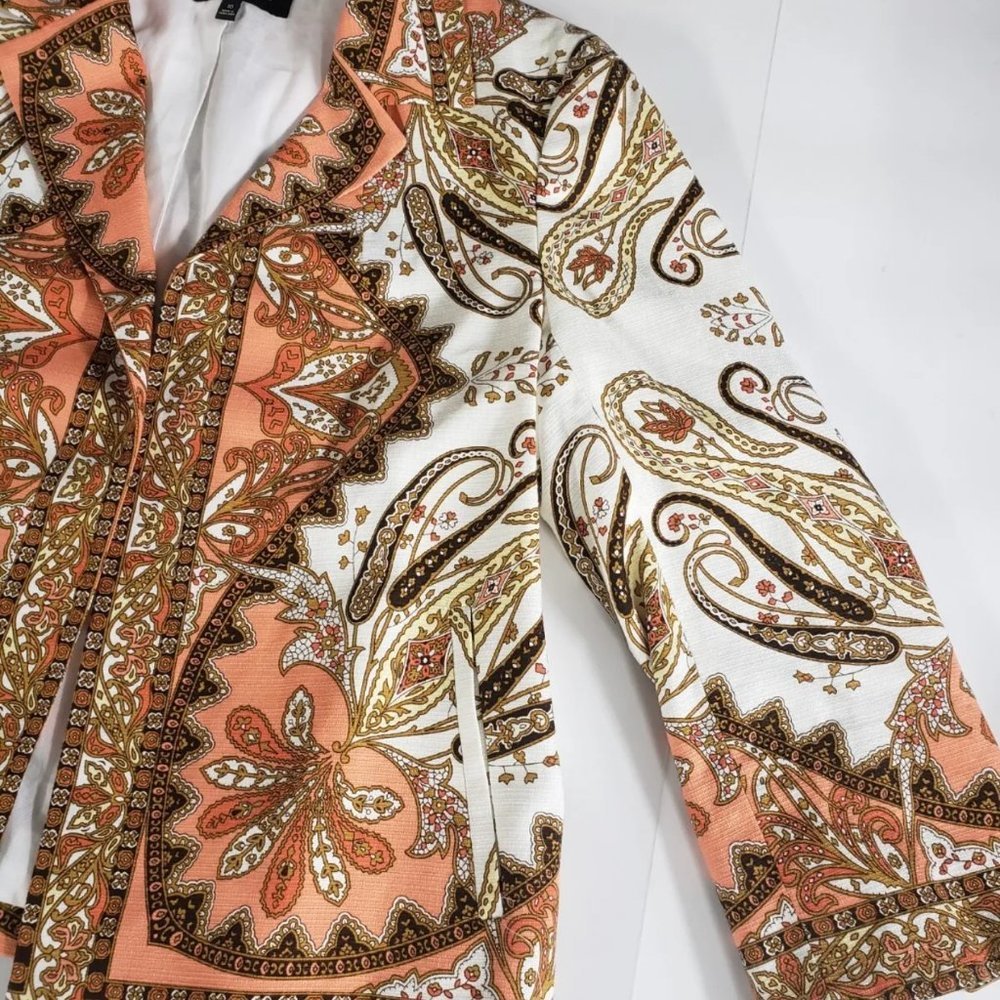 Stunning Buttonless Talbots Multicolor Paisley Blazer perfect for all seasons - Picture 5 of 15